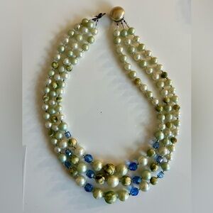 MINT marked JAPAN vintage multi-strand Beaded Necklace
